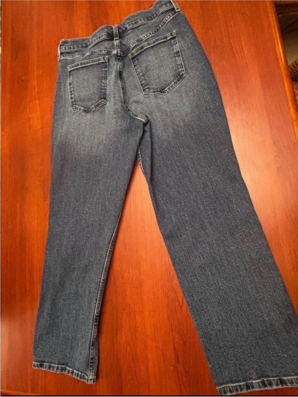 L.L. Bean Like New Straight Leg Jeans Blue 14P Petite - Picture 3 of 4